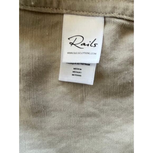 Rails Collins White Beige Jacket Mini Cheetah Print Size Medium Drawstring Waist - Picture 6 of 12